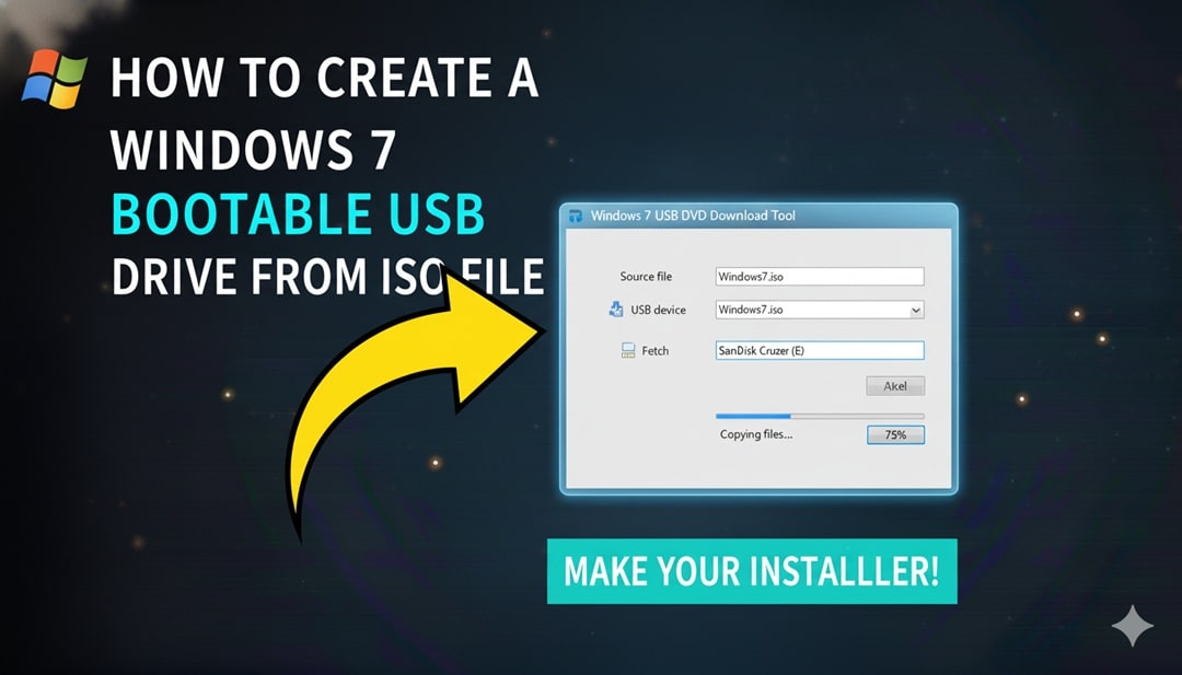 Create windows 7 bootable usb drive from iso file min