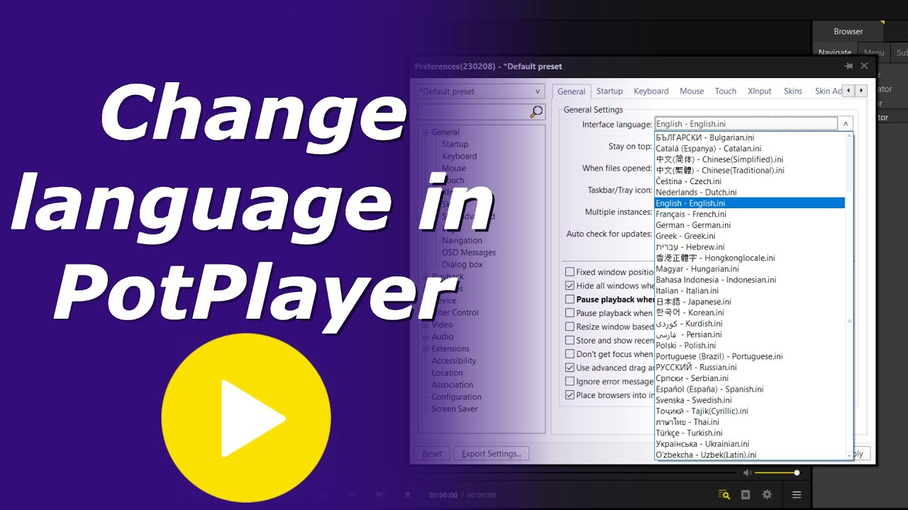 How to change dual audio language in potplayer