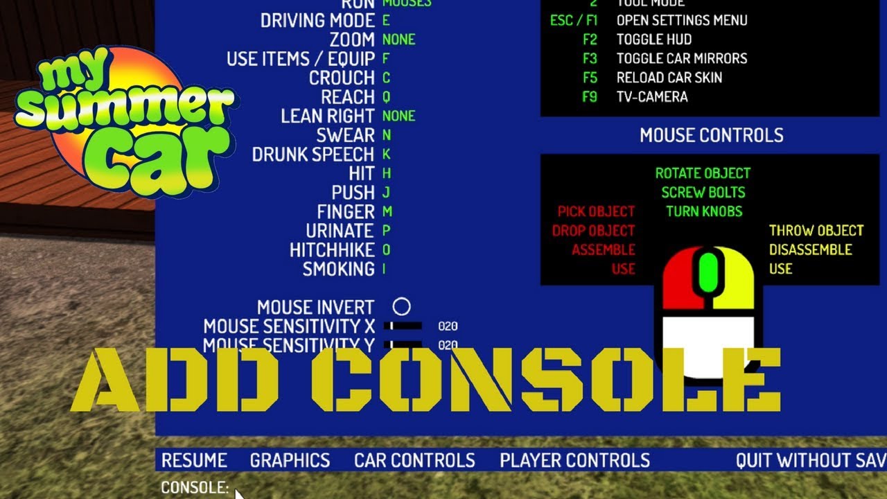 My summer car cheats & console commands