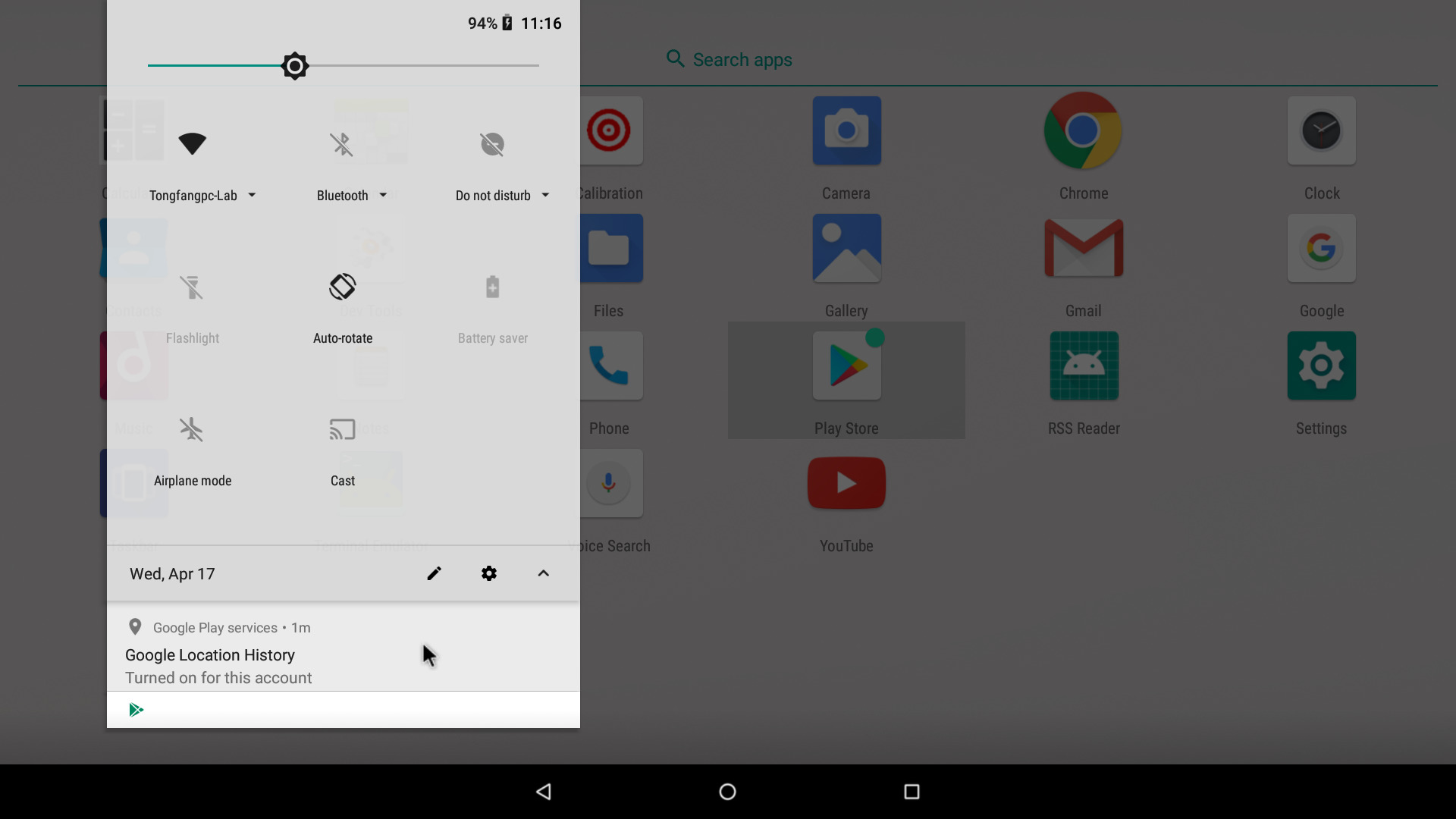 Android x86 quicksettings