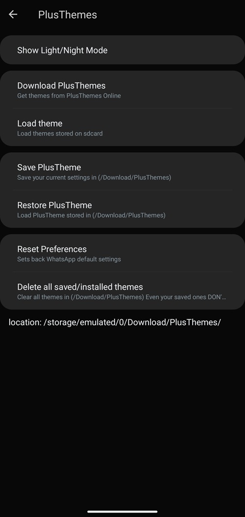 Blue whatsapp plus themes menu