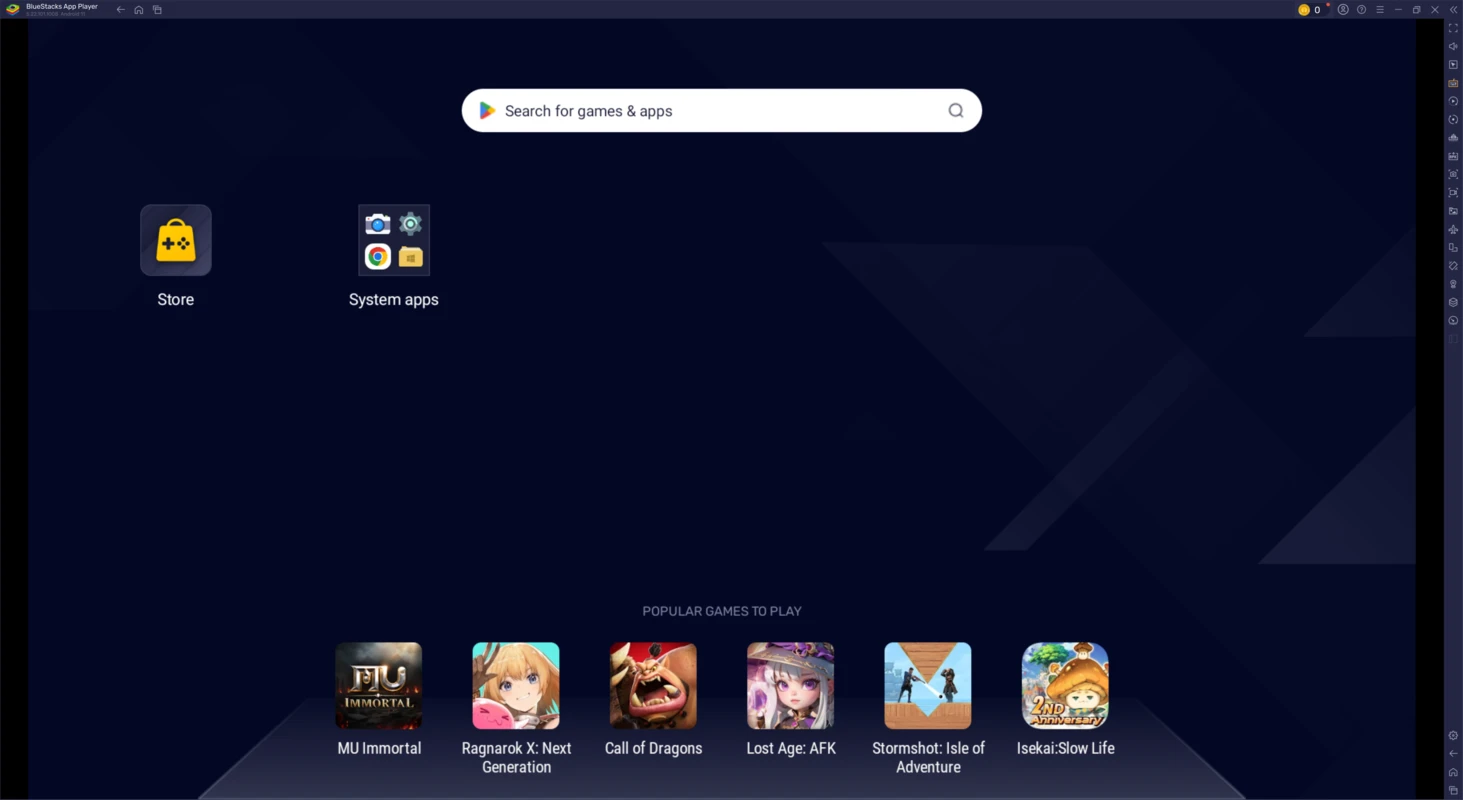 Bluestacks interface