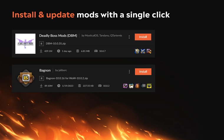Curseforge app screenshot 1