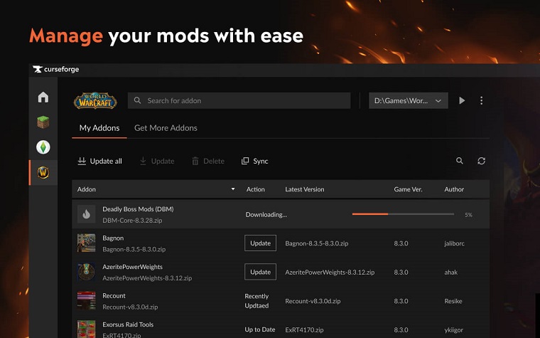 Curseforge app screenshot 2