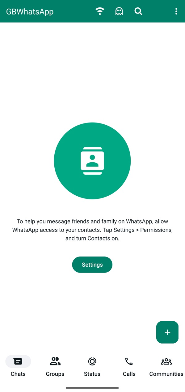 Gb whatsapp chats tab screen