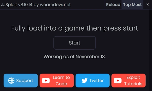Jjsploit executor is attached with roblox client