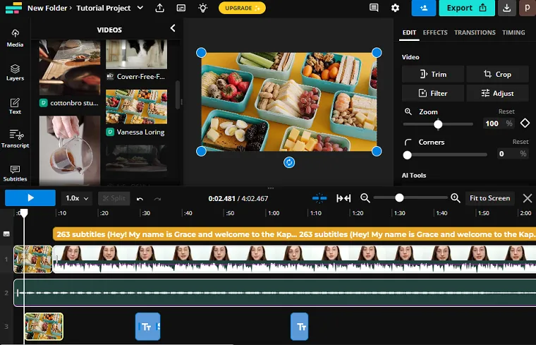 Kapwing screenshot 2