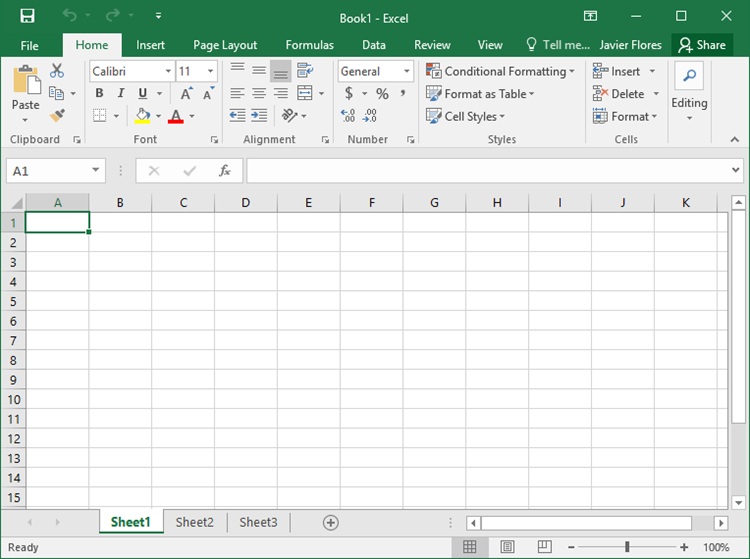 Microsoft excel 2016
