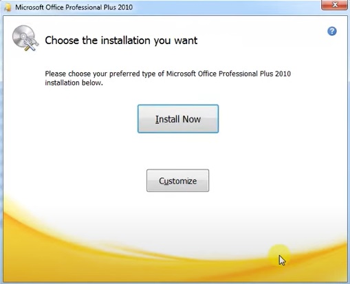 Microsoft office 2010 pro plus setup customizing installation step