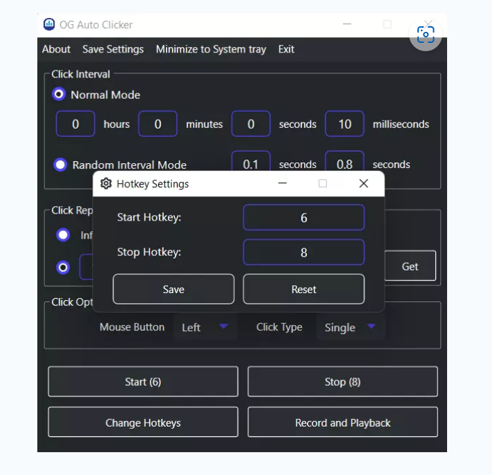 Og auto clicker click interval