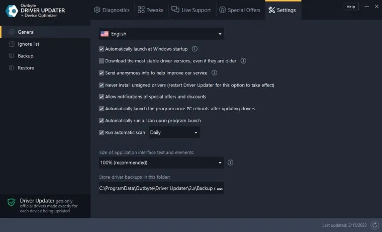 Outbyte driver updater screenshot 3