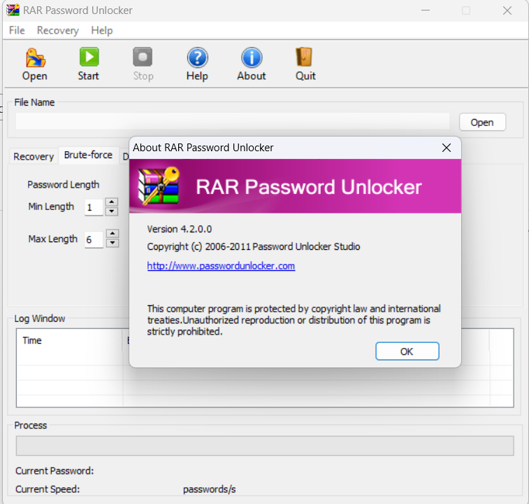 Rar password unlocker screenshot 3