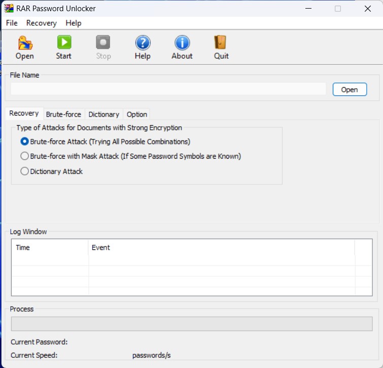 Rar password unlocker screenshot 1