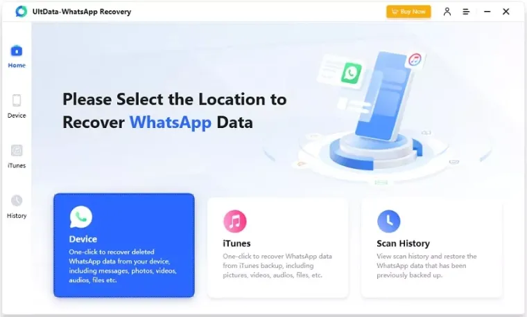 Tenorshare ultdata whatsapp recovery screenshot 1