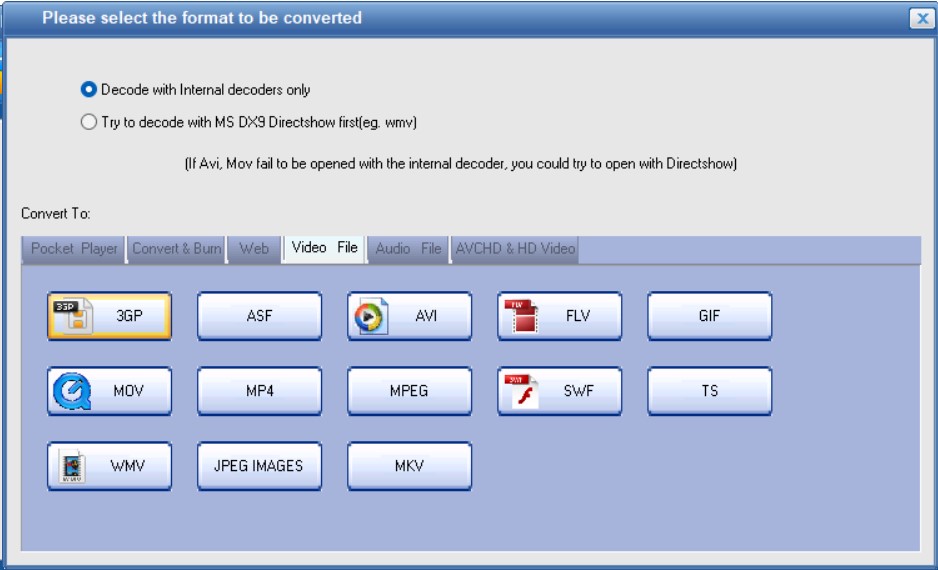 Total video converter video formats