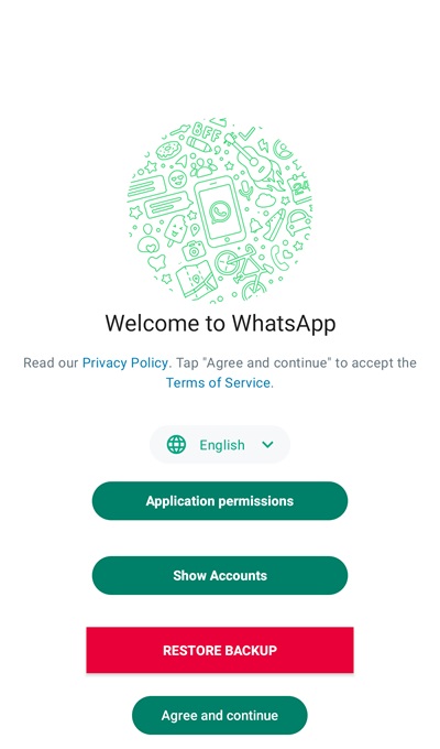 Whatsapp gold app first time setup