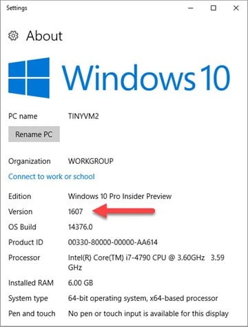 Windows 10 1607 screeshot min