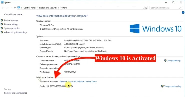 Windows 10 activator screenshot 1
