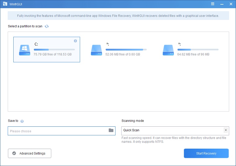 Winfrgui screenshot 1