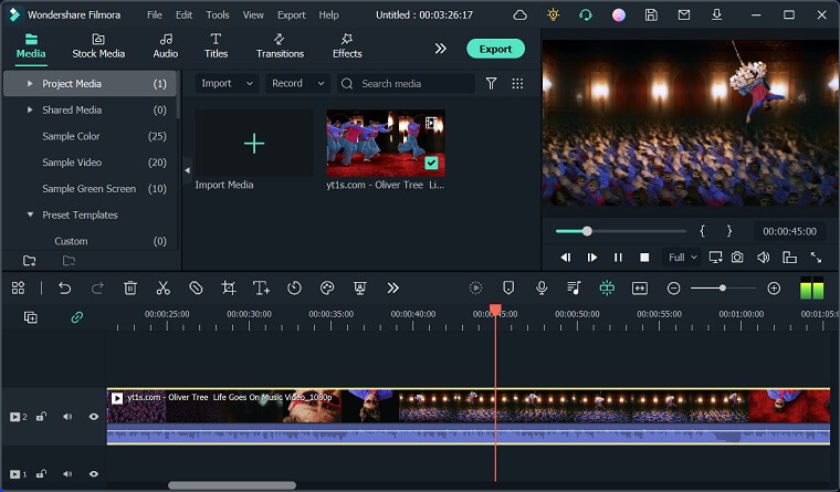 Wondershare filmora interface