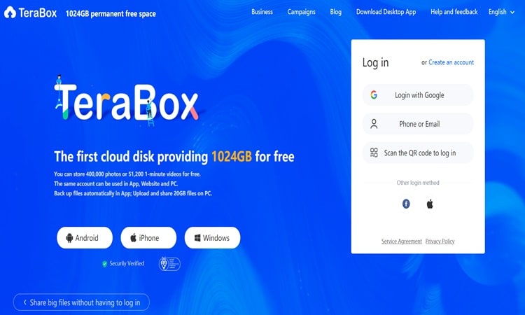 Terabox for pc 3 min